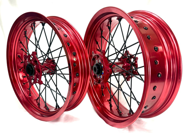 G2 ProSeries Supermoto Radsatz KTM / Husqvarna / Beta / GasGas – Excel Felgen rot, 17x3,50 / 17x5,00