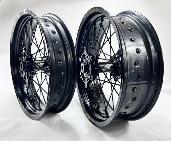 G2 ProSeries Supermoto Radsatz KTM / Husqvarna / GasGas – Full Black, 17x3,50 / 17x4,25–5,00